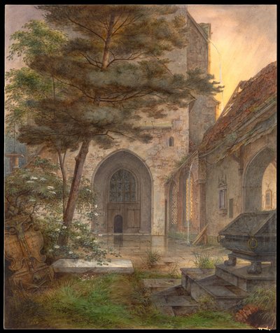 Een portaal van een kerk door Ernst Ferdinand Oehme